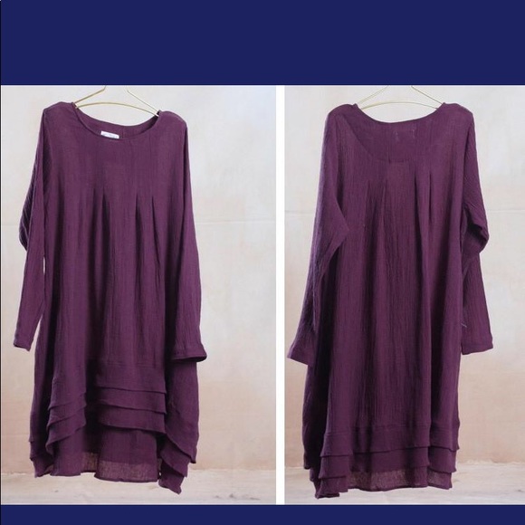 Purple linen dress - Picture 5 of 5
